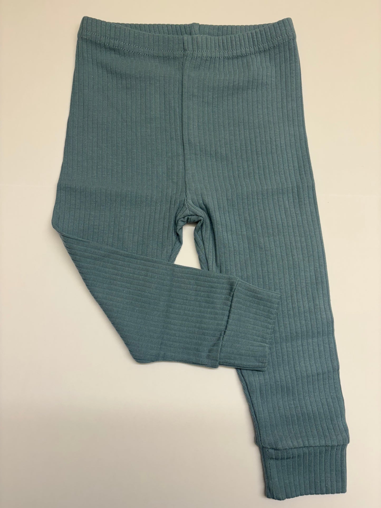 Dusky Blue ribbed leggings