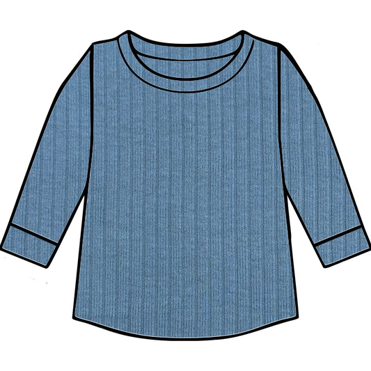 Dusky blue ribbed top