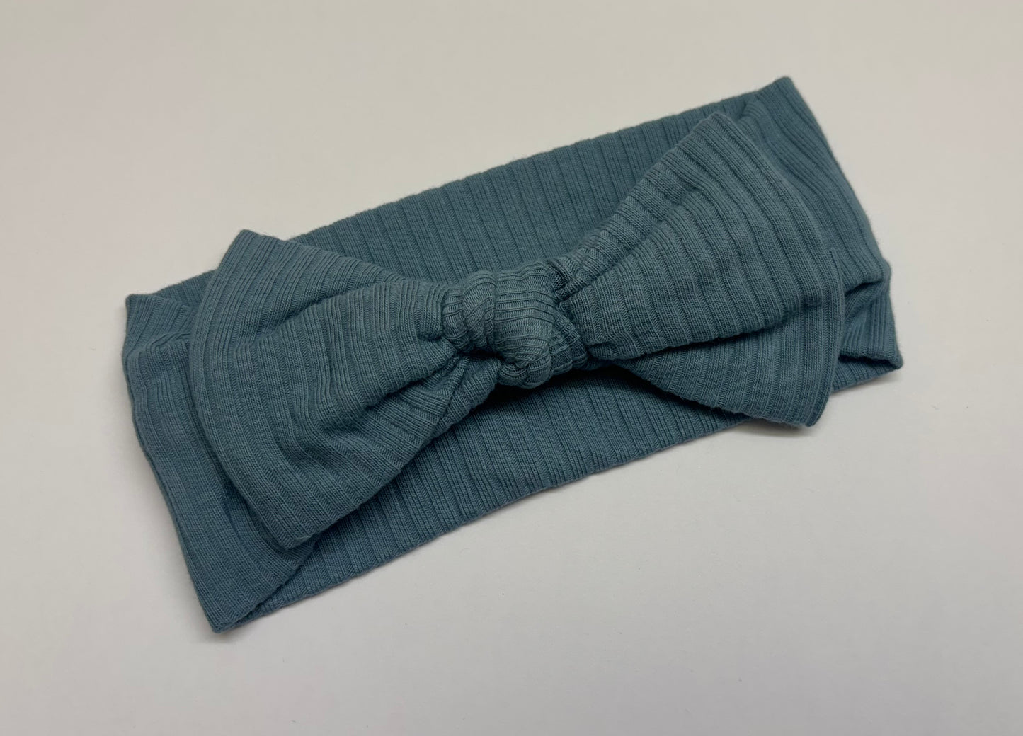 Dusky Blue ribbed headband