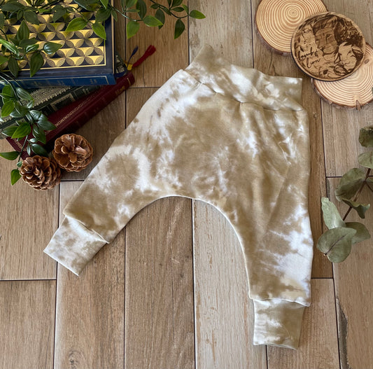 Khaki tie-dye harems (3-6 Months)