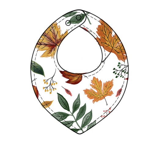 Autumn Leaves towelling bib