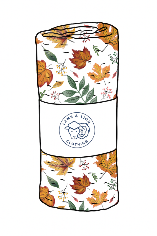 Autumn Leaves muslin swaddle blanket