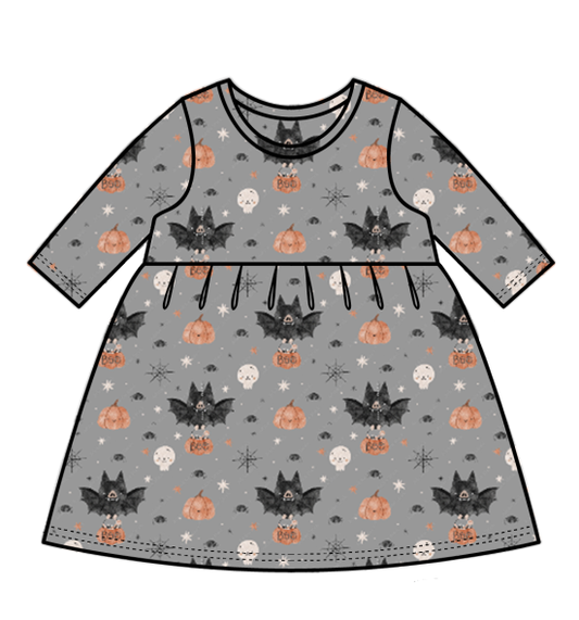 Batty Bunch long-sleeve swing dress