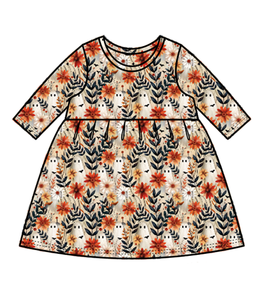 Bootanicals long-sleeve swing dress