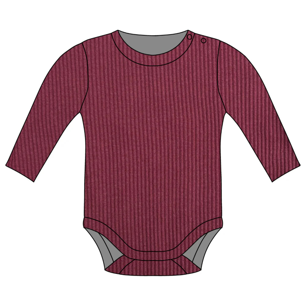 Burgundy ribbed bodysuit