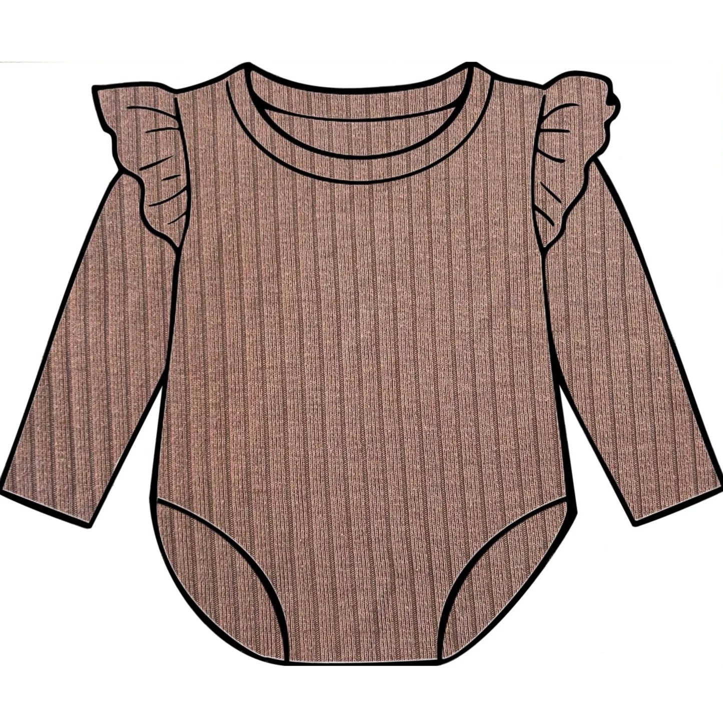 Caramel frill bodysuit