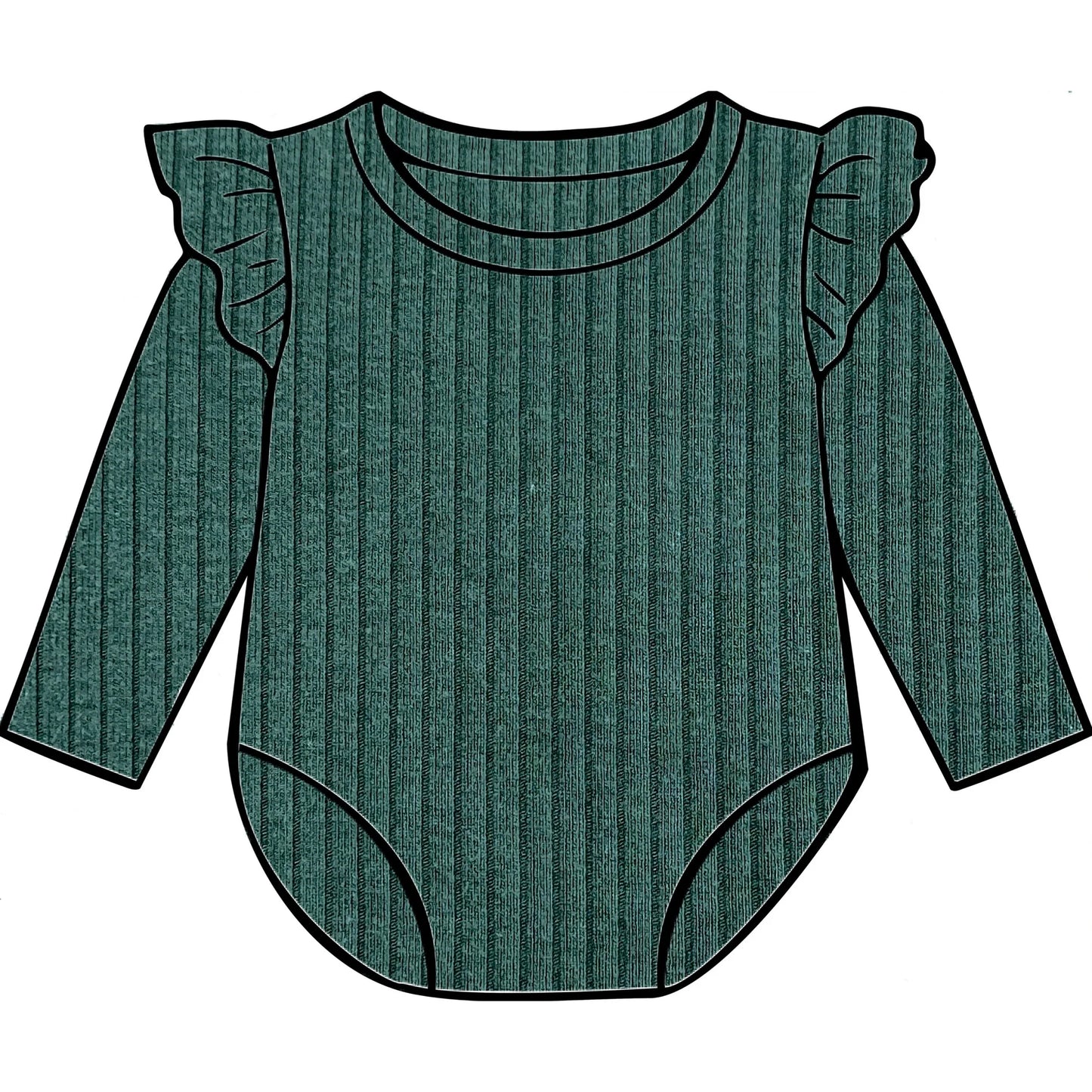 Dark green frill bodysuit
