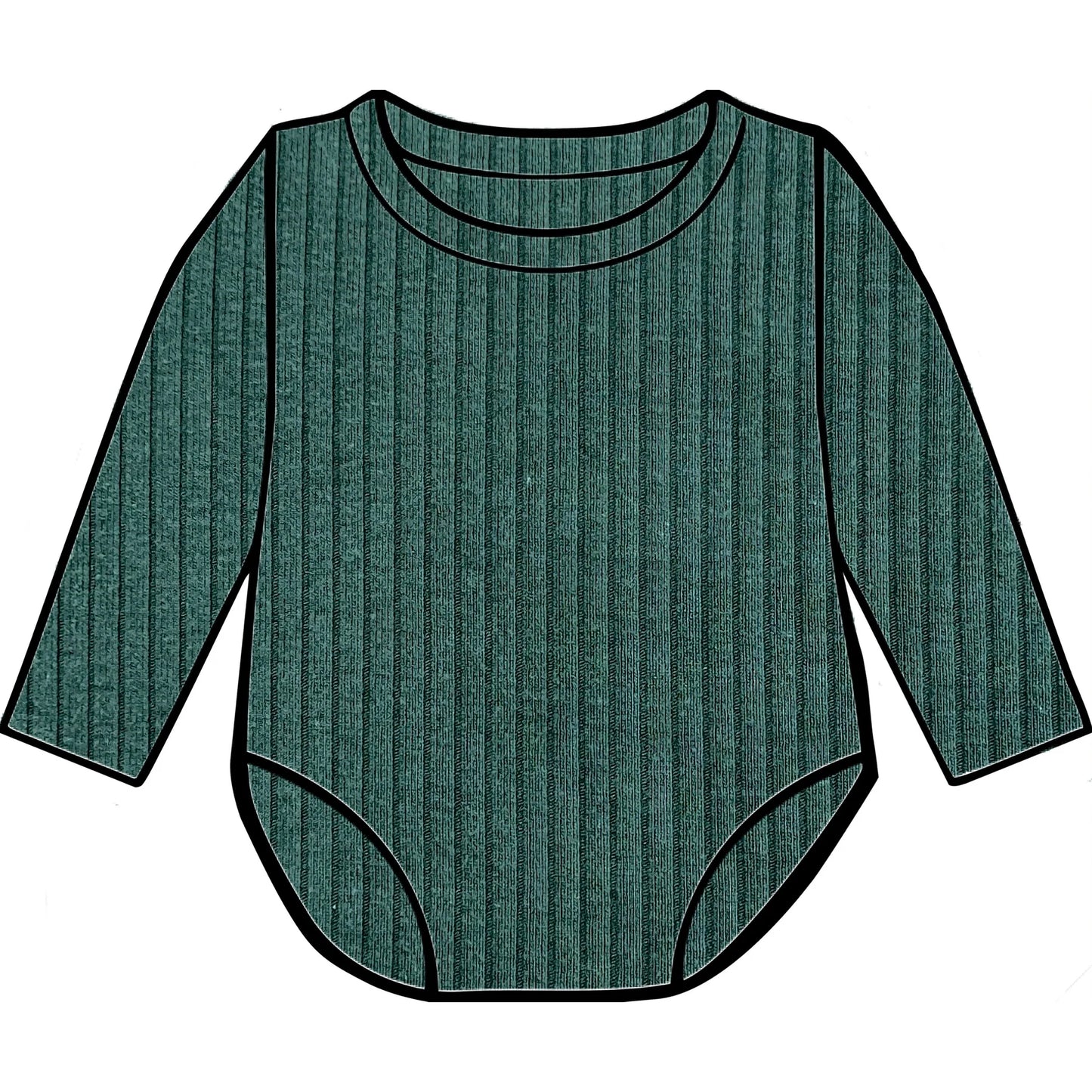 Dark green ribbed bodysuit