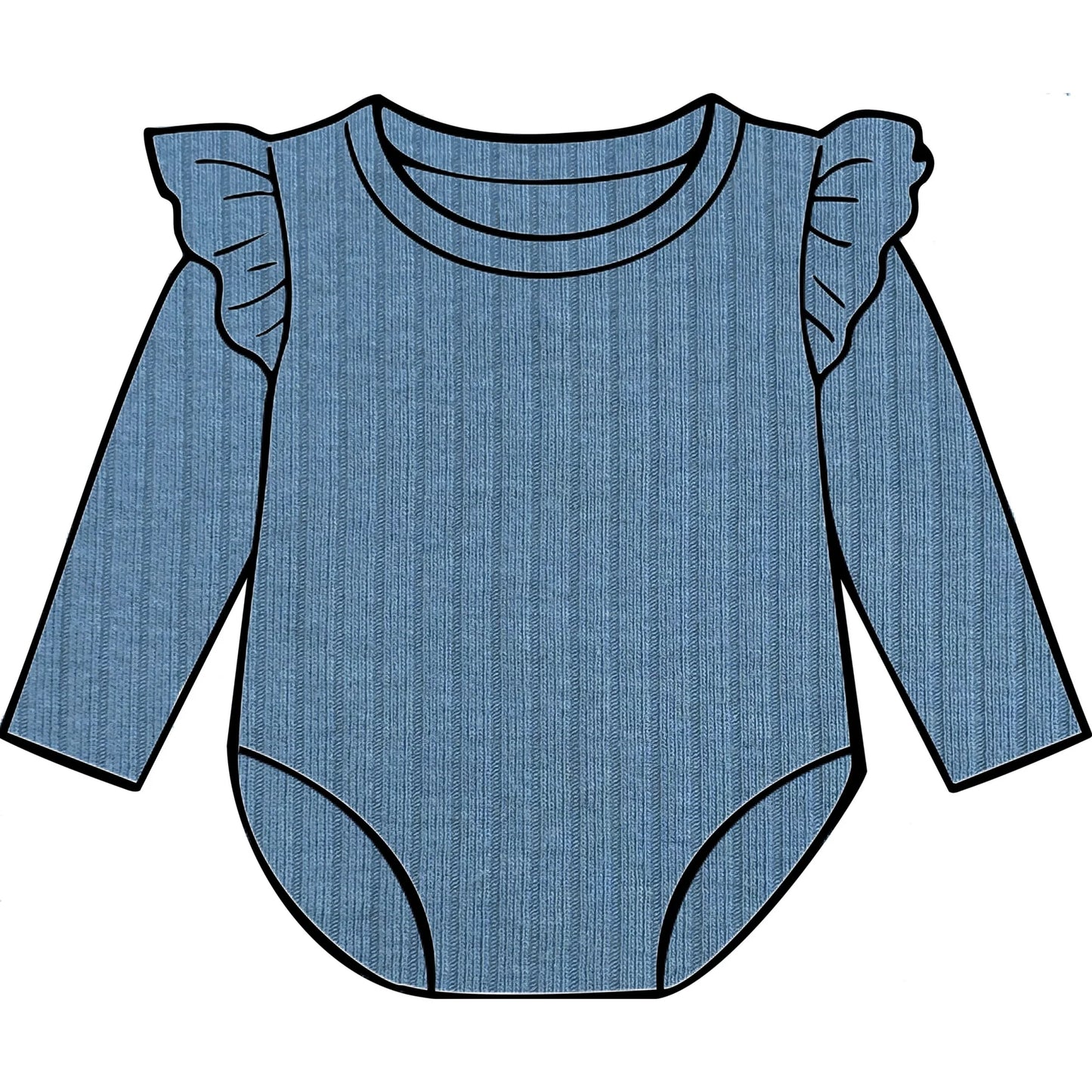 Dusky blue frill bodysuit