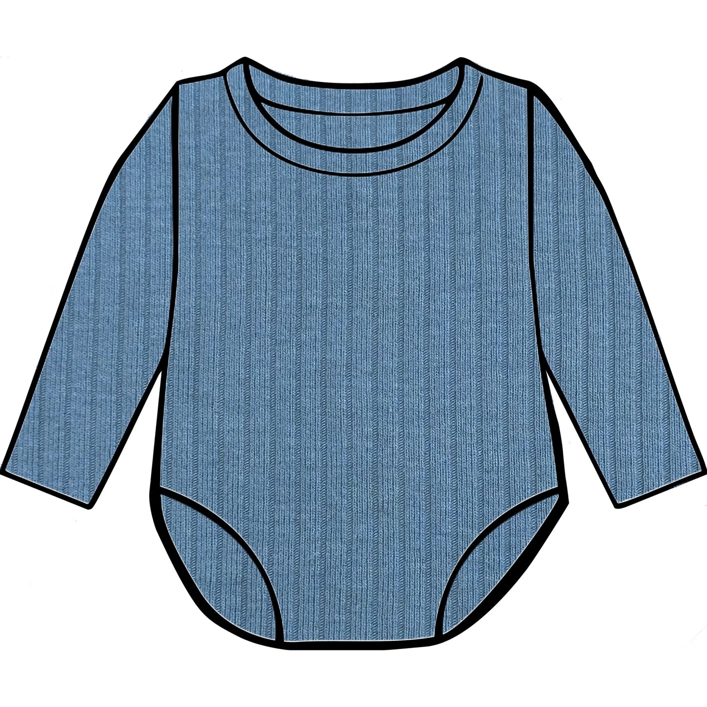 Dusky blue ribbed bodysuit