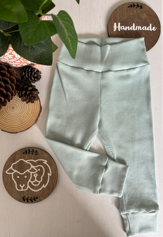 Mint rib knit leggings (6-9 Months)