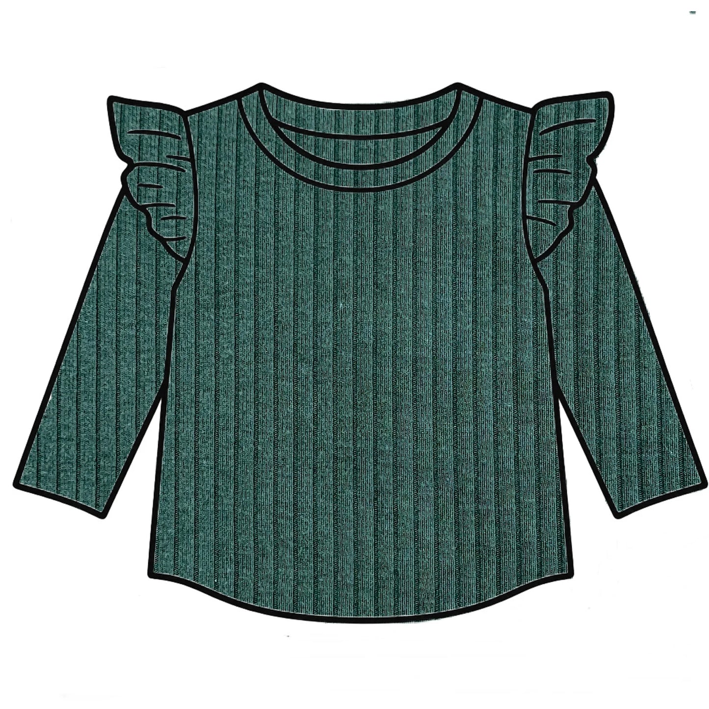 Dark green frill top