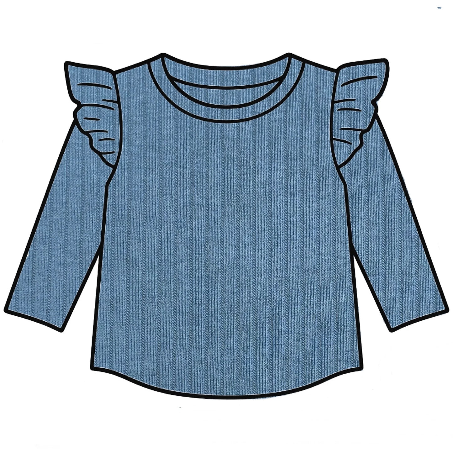 Dusky blue frill top