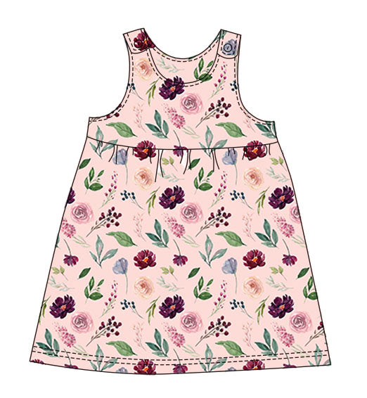 Berry Bloom pinafore dress