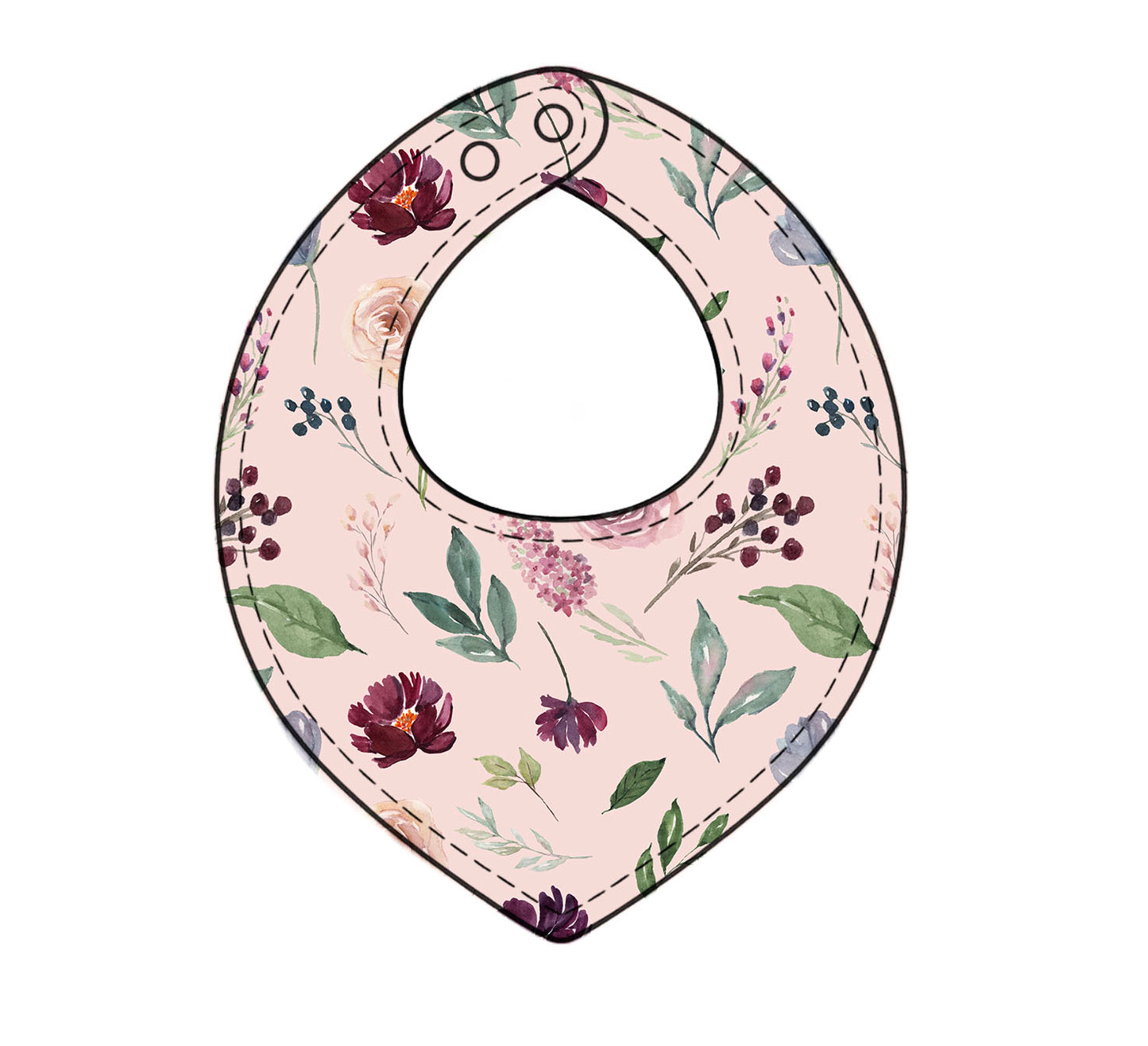 Berry Bloom towelling bib