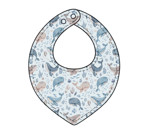 Whale of a Time towelling bib