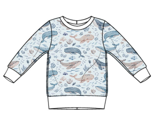 Whale of a Time brushed cotton sweatshirt