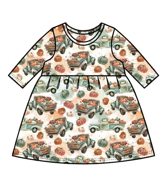 Patch Pickup long-sleeve swing dress