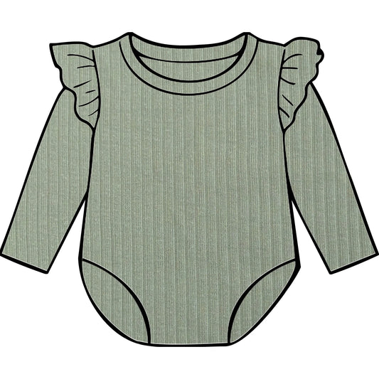 Sage frill bodysuit