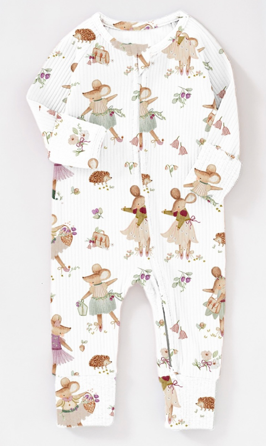 PREORDER Ballet Mouse Ribbed Sleepsuit