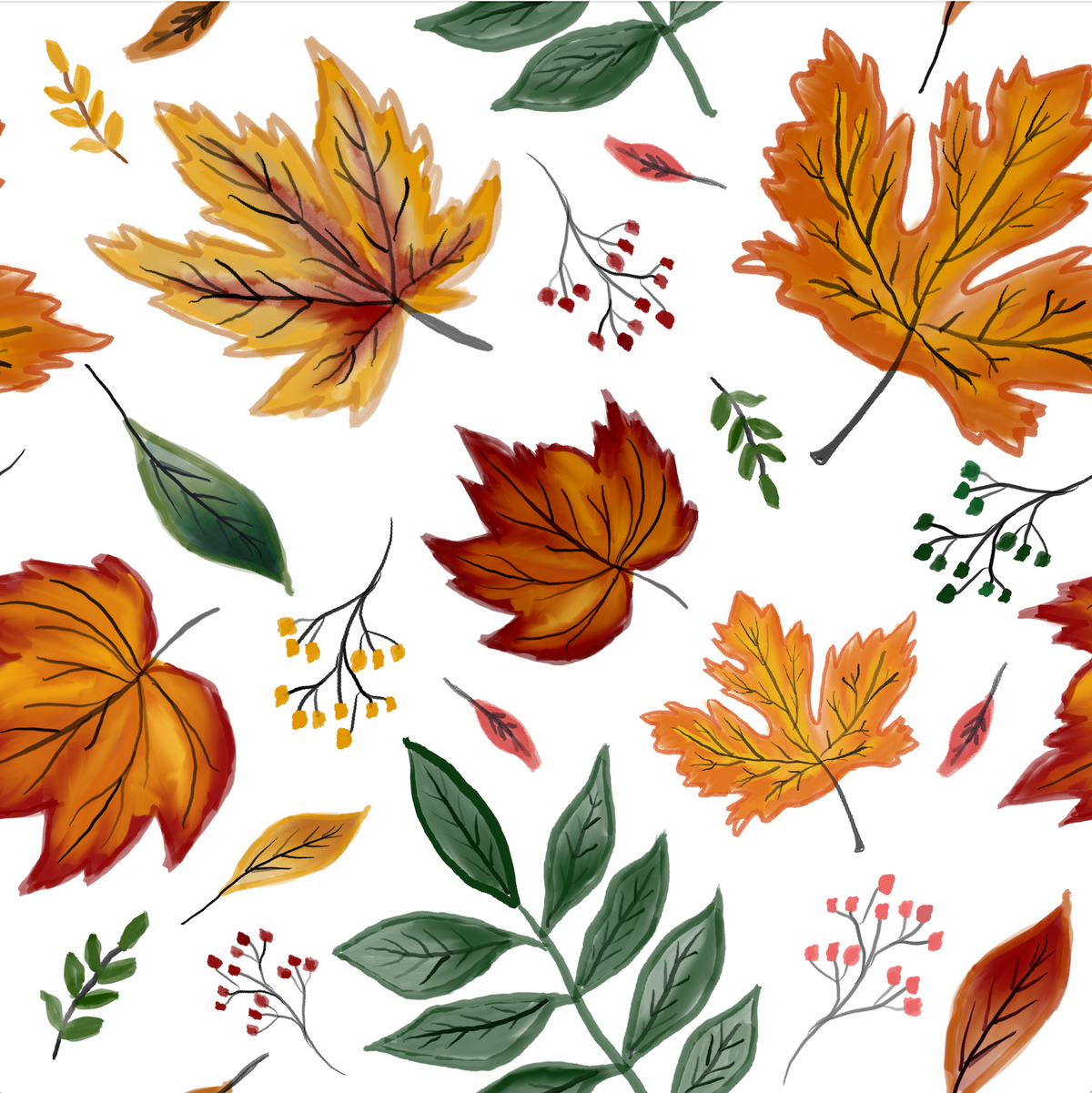 Autumn Leaves - Brushed Cotton