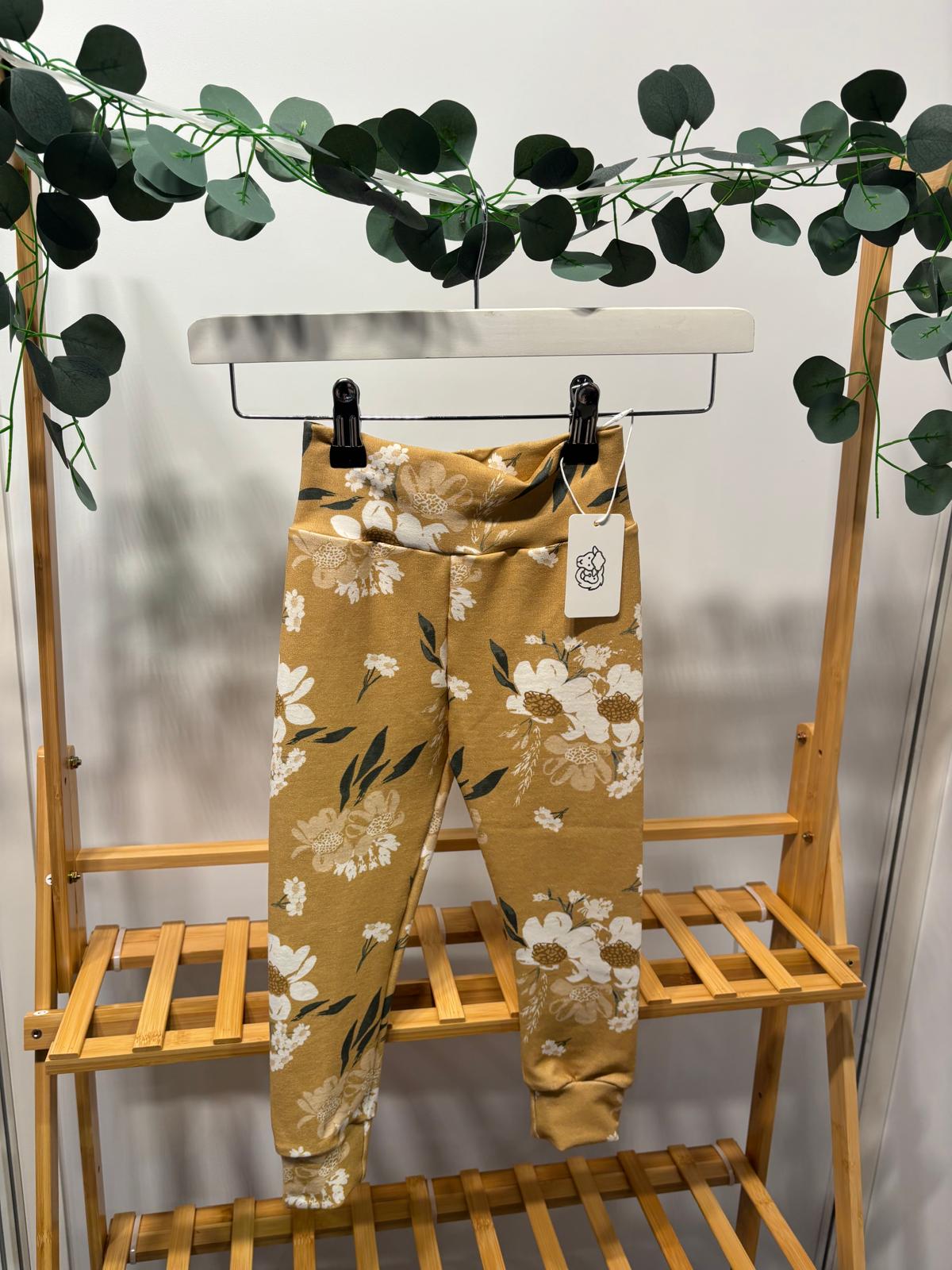 Mustard Floral Leggings, 18-24 Months