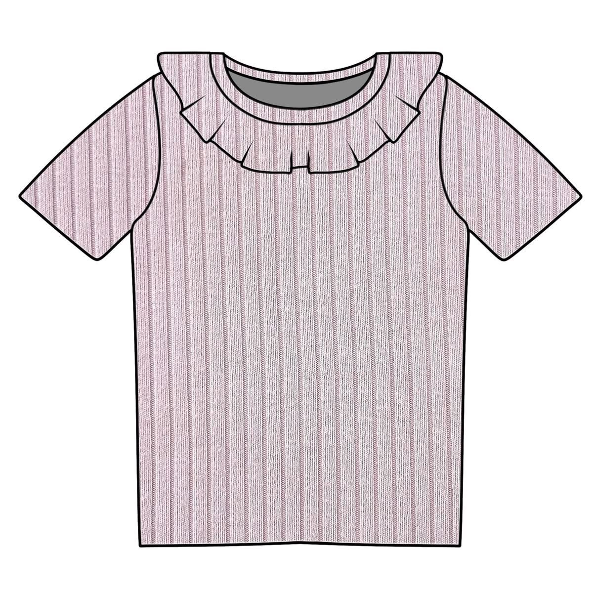 Short Sleeve Ruffle Collar Top