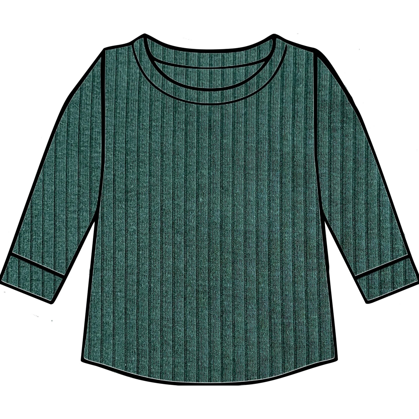Dark green ribbed top