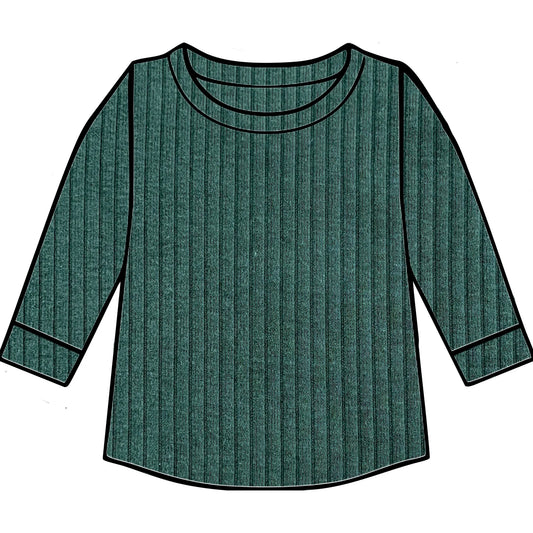 Dark green ribbed top