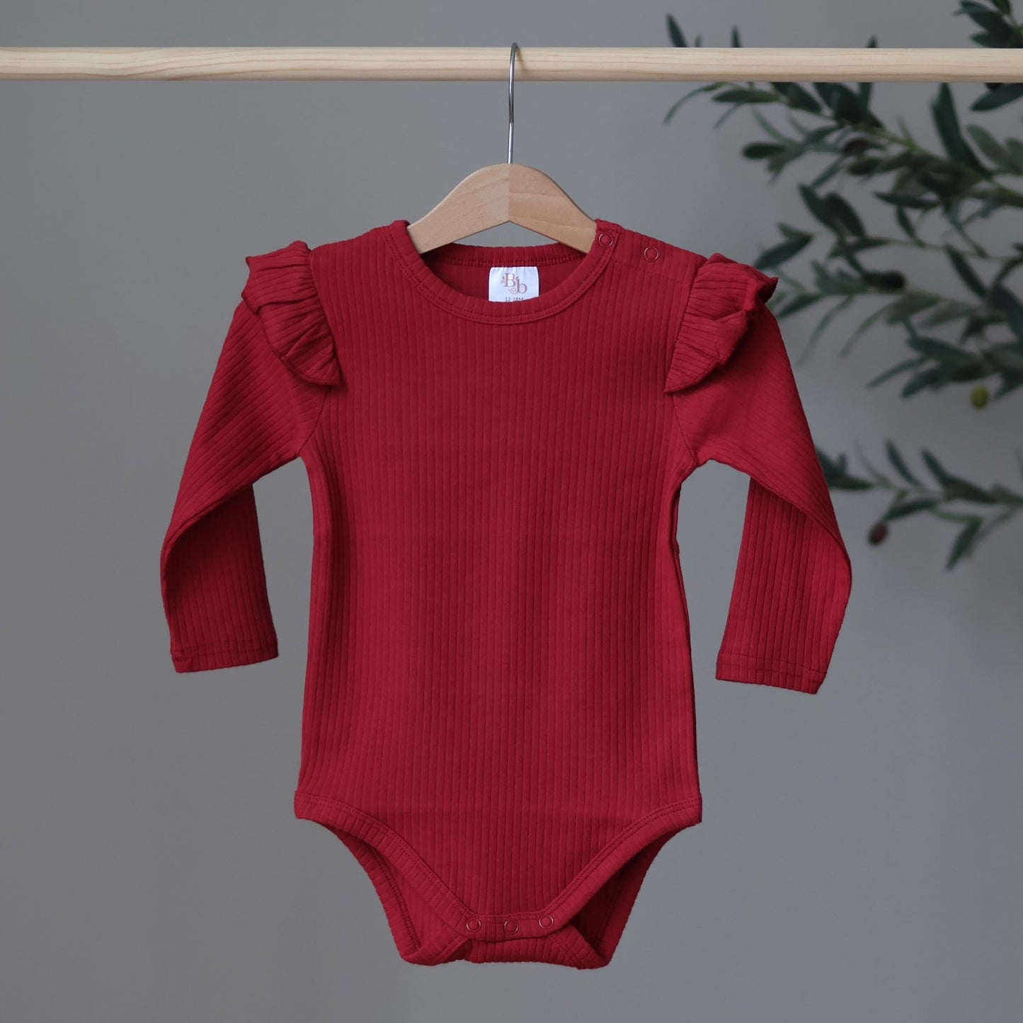 Cranberry frill bodysuit
