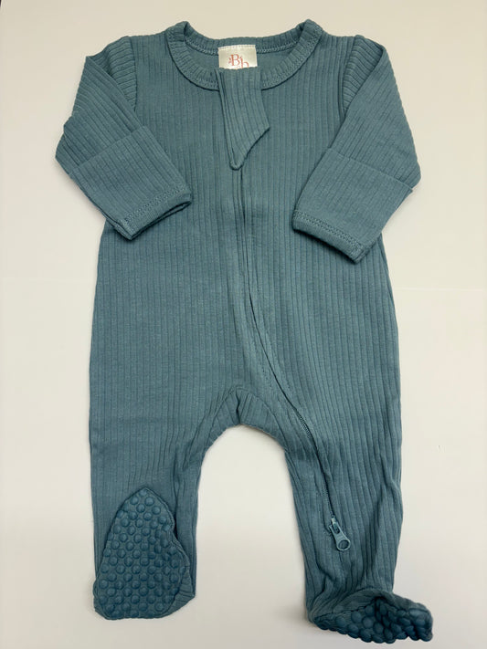 Dusky Blue footed sleepsuit