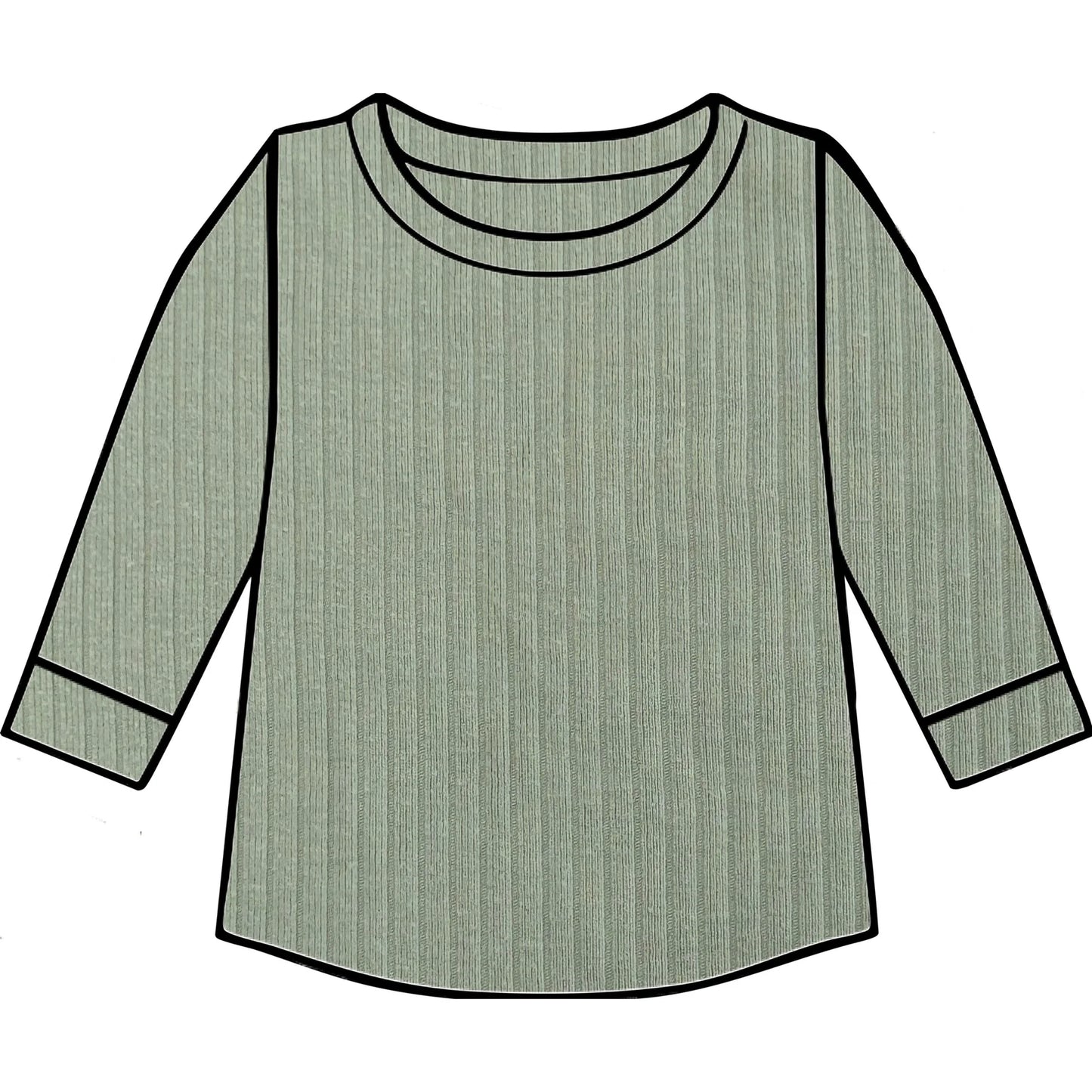 Sage ribbed top