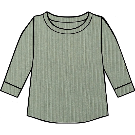 Sage ribbed top