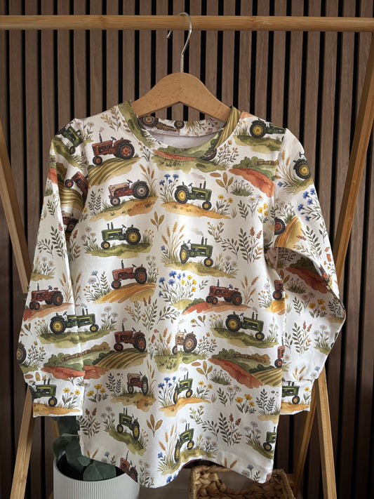 Tractor Trails Long Sleeve Top