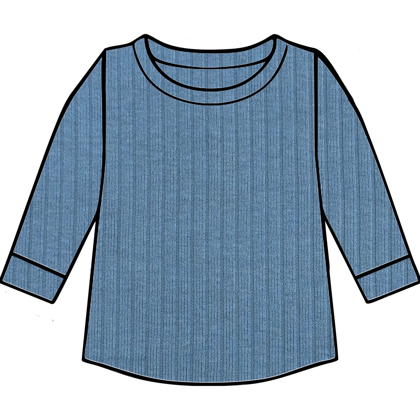 Dusky blue ribbed top