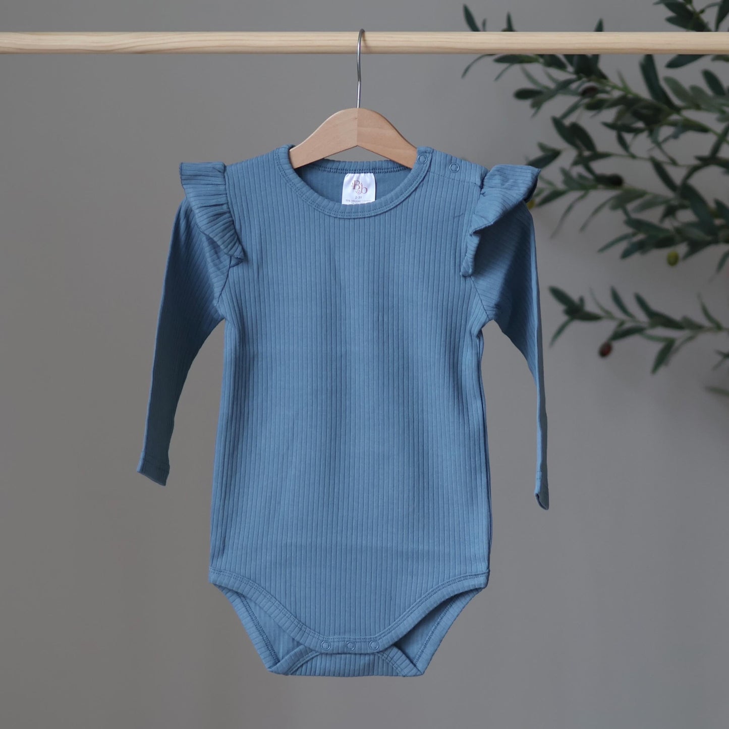 Dusky blue frill bodysuit