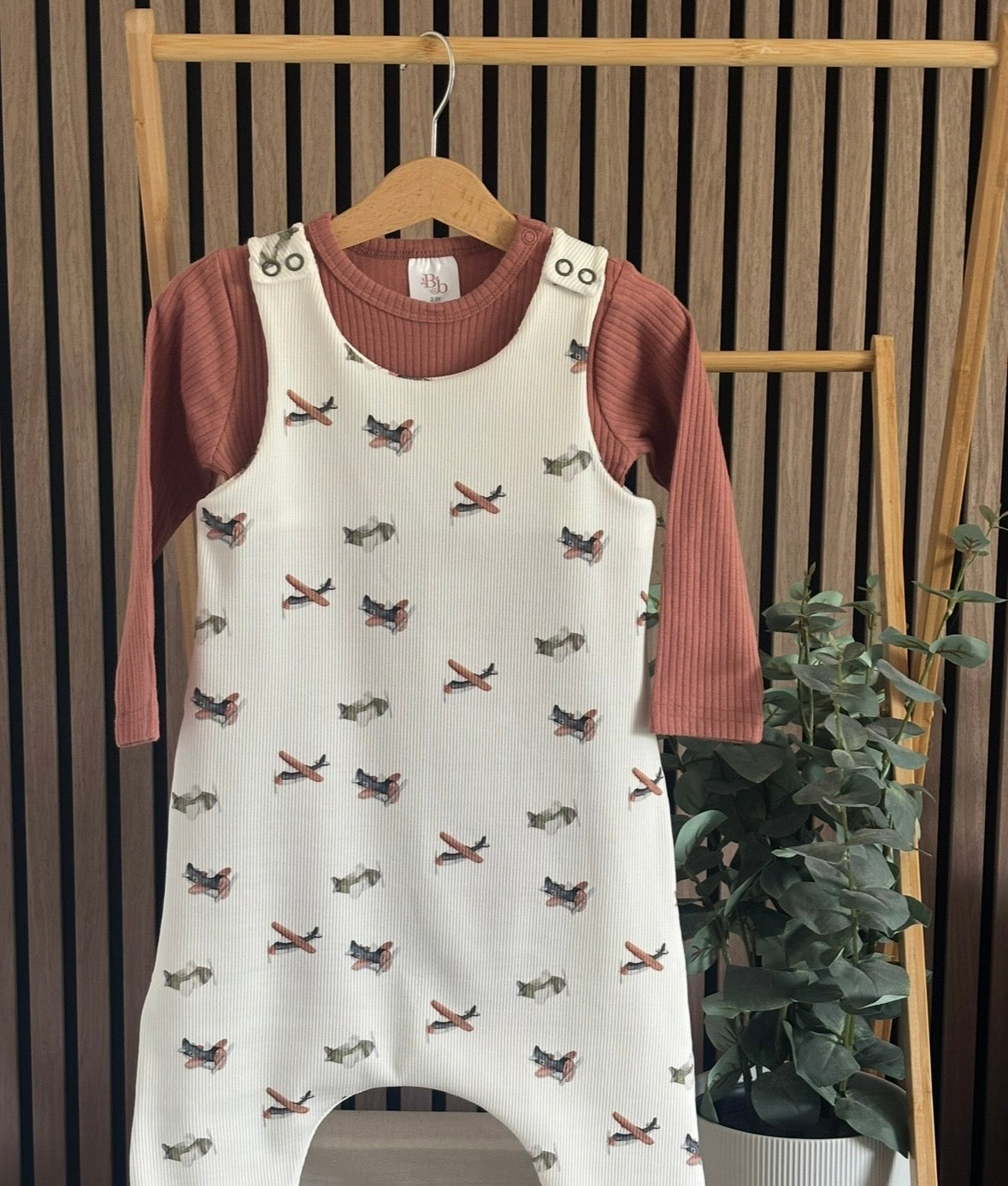 Plane Relaxed Ribbed Short Romper