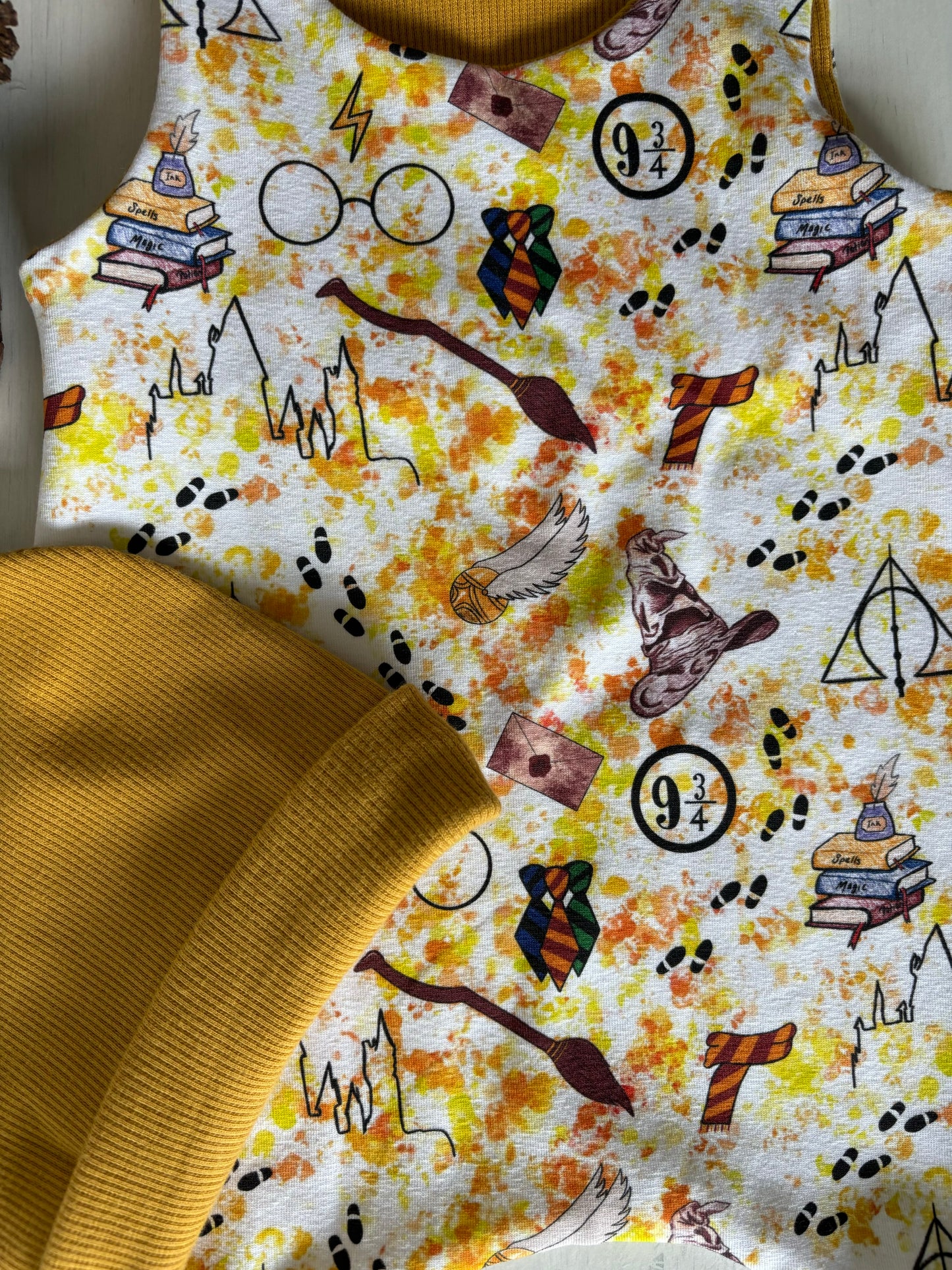 Mischief Managed romper & beanie hat set (Newborn)