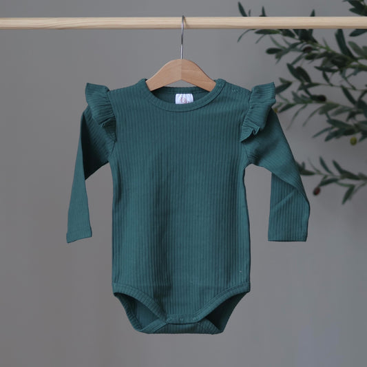 Dark green frill bodysuit