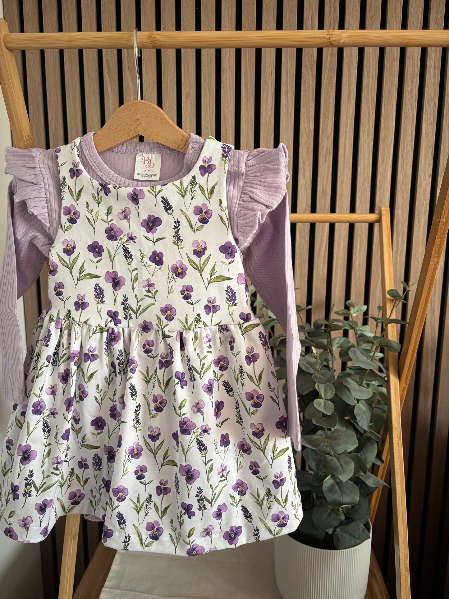 Purple Pansy Daisy Dress