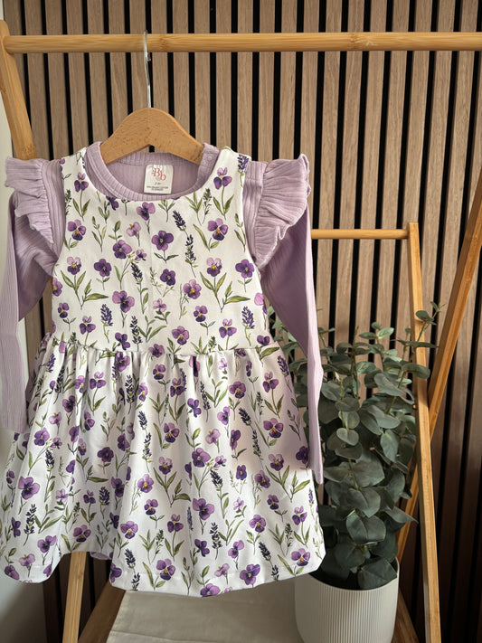 Purple Pansy Daisy Dress