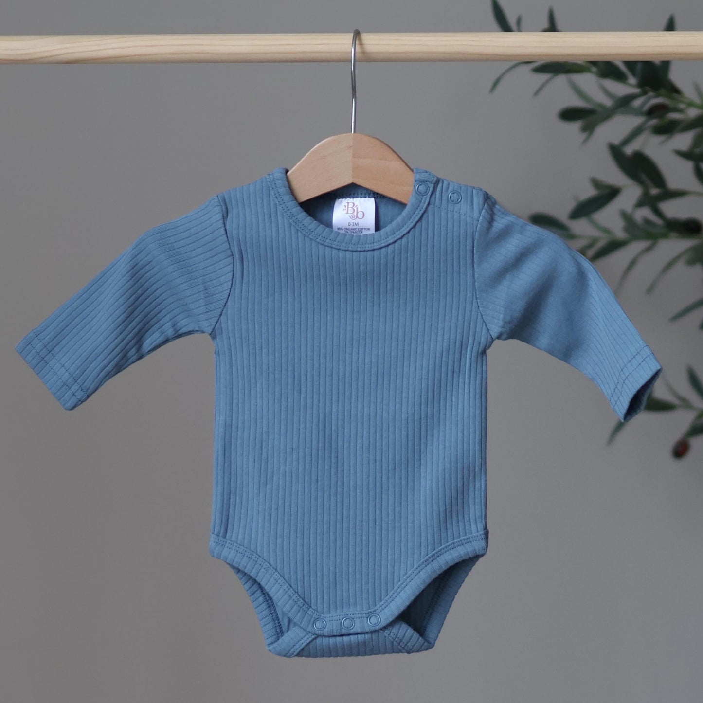 Dusky blue ribbed bodysuit