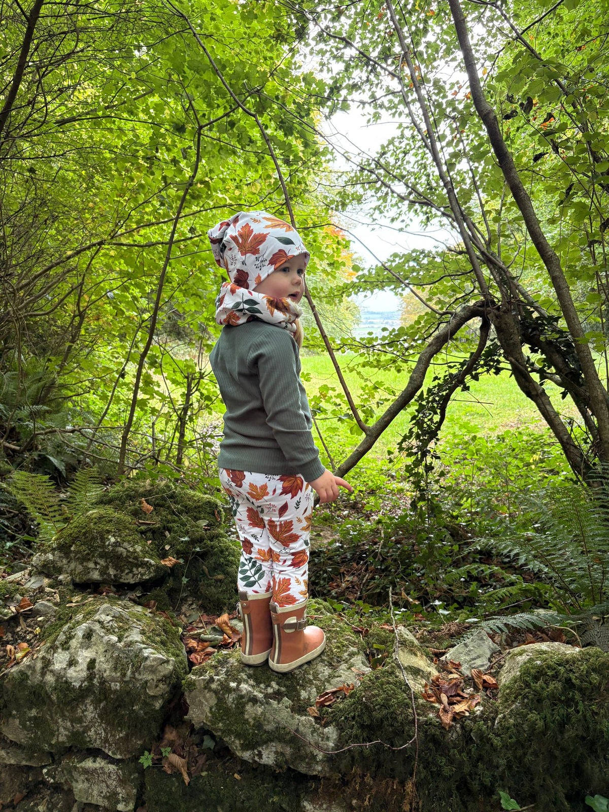 Autumn Leaves - Organic Jersey Cotton
