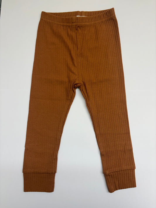 Rust ribbed leggings