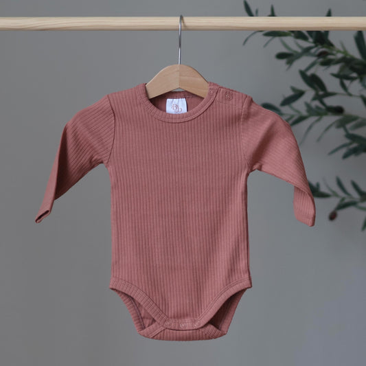 Clay ribbed bodysuit