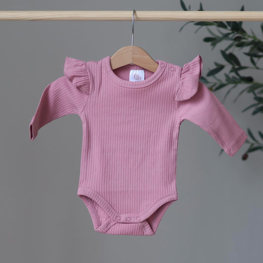 Raspberry frill bodysuit
