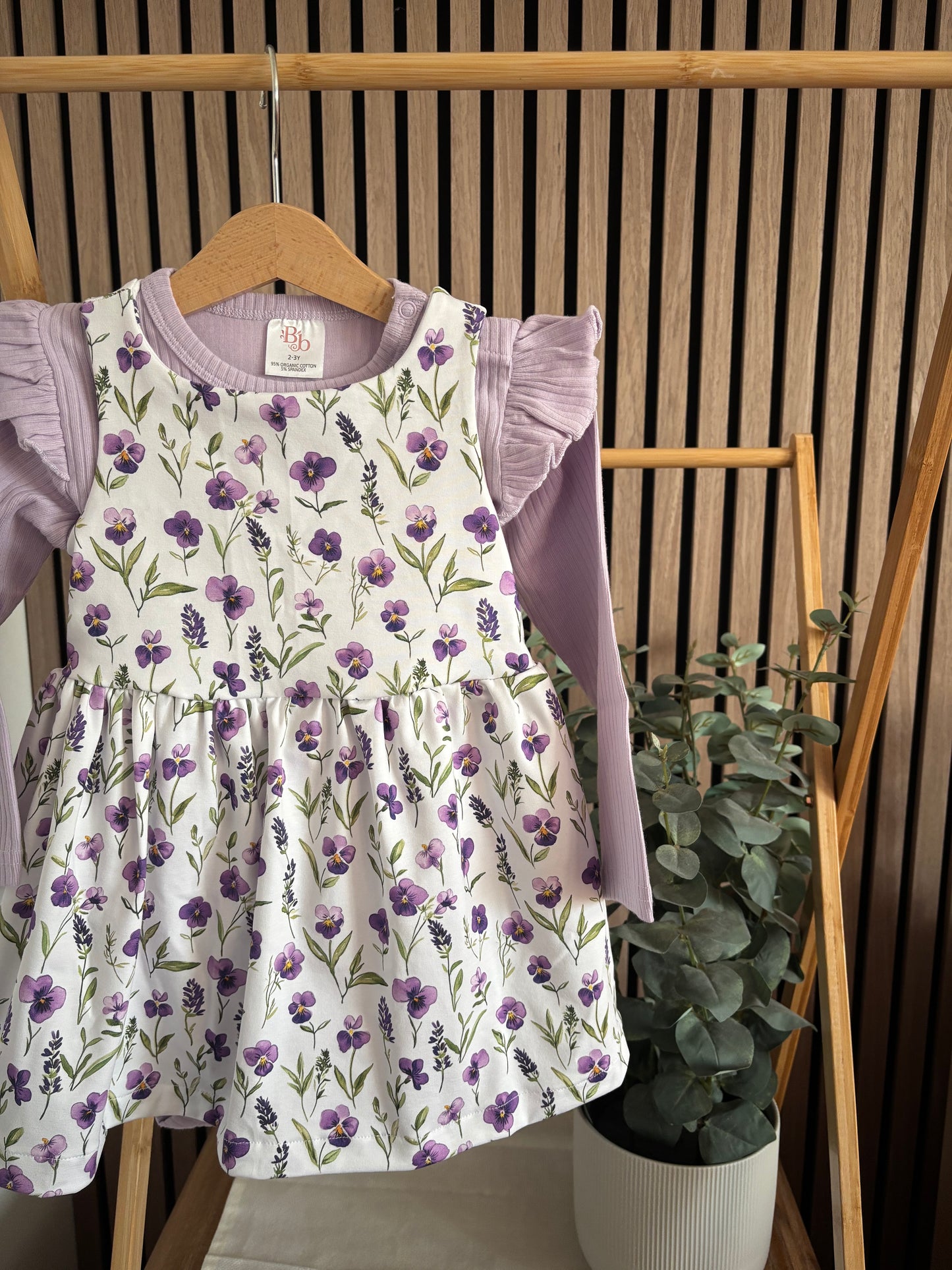 Purple Pansy Daisy Dress