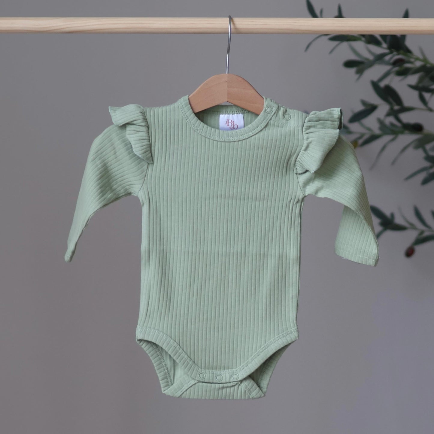 Sage frill bodysuit