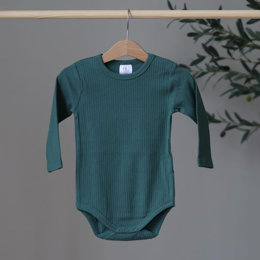 Dark green ribbed bodysuit