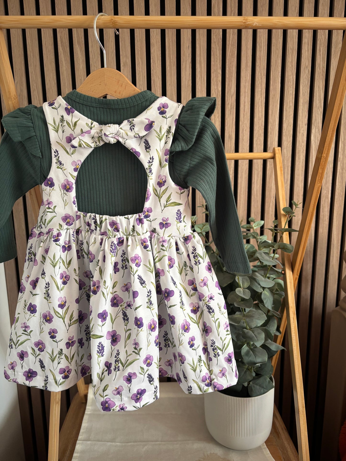 Purple Pansy Daisy Dress